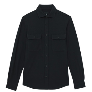 REISS Forsithe Textured Twin Pocket Cotton Blend Overshirt